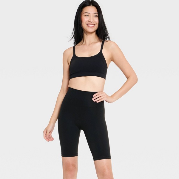 Shorts de Ciclismo para Mujer Super Flex de Cintura Ultra Alta 9" - All In Motion™ Negro 3