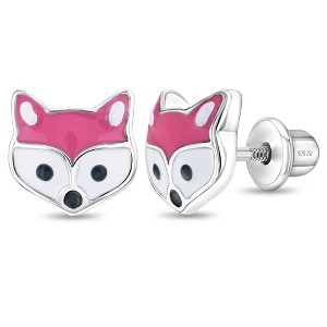 Girls' Miss Foxy Screw Back Sterling Silver Earrings - In Season Jewelry - 1 of 4