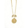 Slickblue Small Pendant Necklace, Moon Evil Eye Hamsa Charms, Lobster Clasp Jewelry, Boho Gold, 16"+2" - 2 of 4