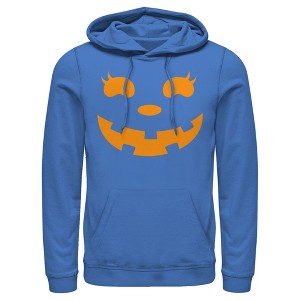 Men's CHIN UP Halloween Jack o' Lantern Face Pull Over Hoodie - 1 of 4