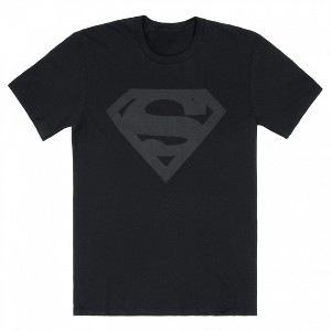 Mens Superman Black on Black Logo T-Shirt - 1 of 3