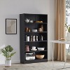 FURNIinspire Decorative Bookshelf 5 Shelf Office Bookcase, Modern Wood Bookshelf, Organizer For Living Room, Mahogany Black, 11.6"*33"*59.8" - 2 of 4