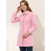 Allegra K Women's Winter Outerwear Peter Pan Collar Mid-thigh A-line Single Breasted Coat - 3 of 4