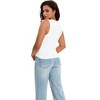 ATHLECHIC Women's Summer Ruched Ribbed Crew Neck Sleeveless Tank Tops - 4 of 4