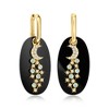 Ross-Simons Onyx and 1.00 ct. t.w. Swiss Blue and White Topaz Jewelry Set: Interchangeable Drop Earrings in 18kt Gold Over Sterling - 3 of 4