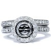 Pompeii3 1ct Vintage Engagement Ring Set Semi Mount 14K White Gold - 3 of 4