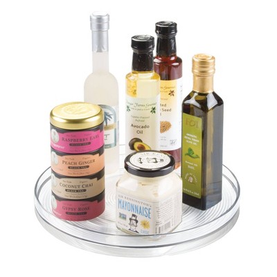iDESIGN Linus Turntable Kitchen Organizer Pantry: Clear Plastic Storage, Spice Rack & Can Organizer, 2-Piece Set — фото 3