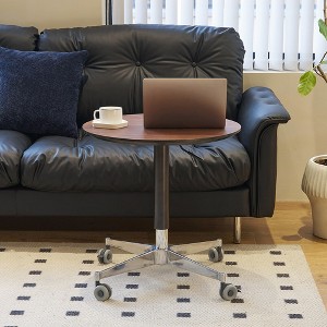 Movable Adjustable Bar Table 360 Swivel Counter Bar Height Aluminum Alloy Star Base Mobile Coffee Table - 1 of 3