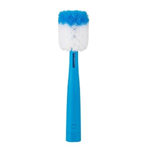 ThermoFlask 2-in-1 Bottle Cleaning Brush - Durable Cleaning Supplement - Long Handle - Includes Straw Brush - Lightweight, Easy Grip - Blue - 1 of 4