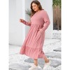 Agnes Orinda Women's Plus Size V Neck Flowy Tiered with Pockets Vacation Casual Maxi A Line Dresses - 3 of 4