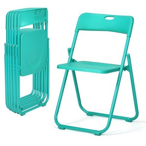 Karl Home |Stackable Metal Folding Chair Set (Set of 6) - 1 of 4
