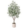 DR.Planzen 5/6FT Illuminated Artificial Olive Tree with LED Planter, Twinkling Faux Olive Tree for Christmas Holiday Decor, Indoor Festive Lighting - 4 of 4