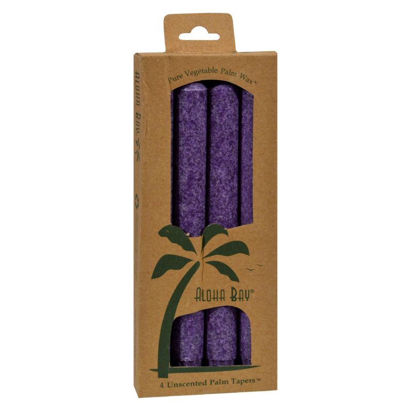 Aloha Bay Violet Unscented Palm Taper Candles - 4 ct, 1 of 3