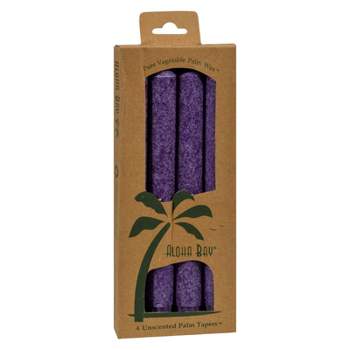 Aloha Bay Violet Unscented Palm Taper Candles - 4 ct