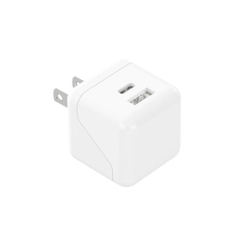 Just Wireless Dual Port USB-A and USB-C Wall Charger - White, 4 of 8