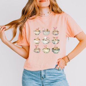 Simply Sage Market Teacup Bunnies Coquette Boxy Crop Top - 1 of 4