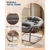 Outdoor Rocking Chair, Oversized Wicker Lounge Chair with Cushion and Metal Frame, Patio Rattan Egg Rocker for Balcony Backyard Porch Bedroom - 4 of 4