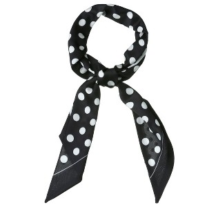 Allegra K Women’s Polka Dot Skinny Neck Scarves Double Sided Print Neckerchief Hairband - 1 of 4