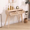 Angel Sar 31.5" Narrow Console Table with 2 Rattan Drawers, Modern Small Entryway Table, Wood - 3 of 4