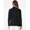 Allegra K Women's Long Sleeve Ribbed Stretch Winter Pullover Outwear High Neck Sweater - 3 of 4