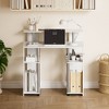 HOMLUX 35" Computer Desk Study Writing Workstation w/ Dual Side Shelves & Elevated Printer Shelf, White - 3 of 4