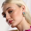 SOHI Women's Indigo Blue:Olive Green The Small Lilypad Stud Earrings - 3 of 4