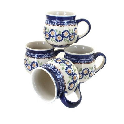 Blue Rose Polish Pottery K090-4 Manufaktura Bubble Mug Set