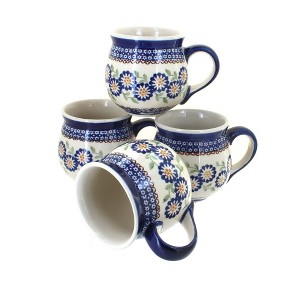 Blue Rose Polish Pottery K090-4 Manufaktura Bubble Mug Set - 1 of 2