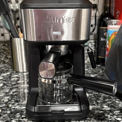 Gourmia 4 Shot Steam Espresso Maker with Frothing Wand Black