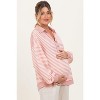 Pinkblush Mauve Striped Oversized Collared Pullover Maternity Top - 3 of 4