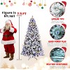 Flocked Christmas Tree with PE/PVC Mixed Branches, Warm White LED Lights, Fireproof Material, Hinged Foldable Design with Sturdy Base - 3 of 4