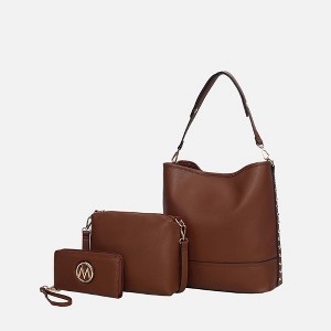 MKF Collection Wren Women’s Vegan Leather Hobo with Pouch and Wristlet Wallet by Mia K- 3 pieces - 1 of 4