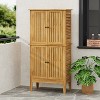 Christopher Knight Home Umberto Indoor/Outdoor Acacia Wood Storage Cabinet with Shelves and Louvered Doors - 2 of 4