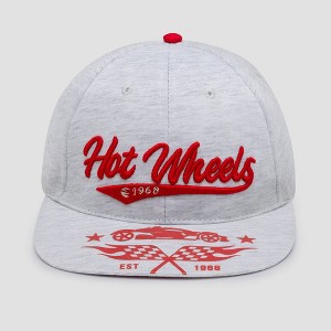 Boys' Hot Wheels Flat Brim Baseball Hat - Gray - 1 of 3