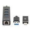 Manhattan® 3-Port USB 3.0 Type-C®/A Combo Hub with Gigabit Ethernet Network Adapter in Black - 3 of 4