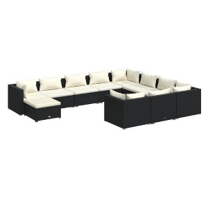 vidaXL Garden Lounge Set Black PE rattan Large Modular - 1 of 4