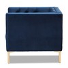 Zanetta Luxe And Glamour Velvet Upholstered Gold Finished Lounge Chair - Baxton Studio - 3 of 4