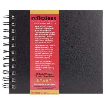 Creative Mark Reflexions Double Wire Sketch Book Journal Textured Paper For  Pen, Ink, Colored Pencil, Drawing Chalks, Pastels, Graphite - [Black - 4 x  6] 