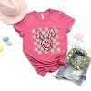Simply Sage Market S.W.Smiley Checkered Smiley Face Bunny Short Sleeve Tee - 3 of 4
