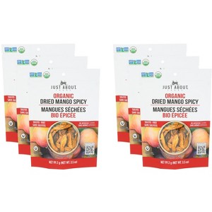 Just About Foods Organic Dried Spicy Mango Strips - Pack of 6 - 3.5 oz - 1 of 2