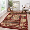 WhizMax Area Rug Vintage Boho Distressed Rug Floral Throw Carpet Non Slip Backing, Red - 3 of 4