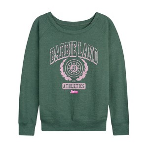 Women's - Barbie - Barbie Land Athletics Lightweight French Terry Wide Neck Long Sleeve Shirt - 1 of 4