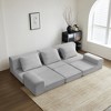 108" Corduroy Modular Convertible 3-Seater Cloud Sofa with Ergonomic Design and Spacious Cushions - 4 of 4