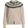 Lands' End Women's Drifter Lurex Ruffle Neck Jacquard Cardigan Sweater - 3 of 4