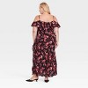 Women's Cold Shoulder Midi Dress - A New Day™ Black/Red Floral - image 2 of 3