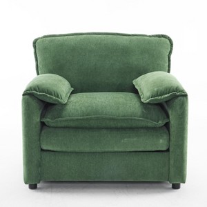 Maliang 38" Oversized Chenille Lounge Chair - Plush Reading Armchair with Thick Comfort Cushions, High Back Support & Wide Seat - 1 of 4