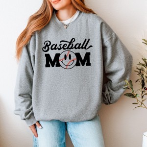 Simply Sage Market Baseball Mom Smiley Face Sweatshirt - 1 of 4