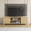 Fluted TV Stand for 80 Inch, Modern Entertainment Center with Storage, Wooden Media Console Cabinet with Fluted Door and Gold Handle - 4 of 4