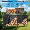 Firewood Rack with Cover, Holders Firewood Outdoor Log Rack with Zipper, Heavy Duty Indoor Firewoods Storage Log Racks - 3 of 4