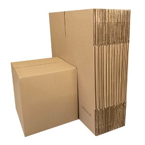 UOFFICE Corrugated Boxes 12" x 12" x 10" Pack of 25 Shipping Cartons - 1 of 4